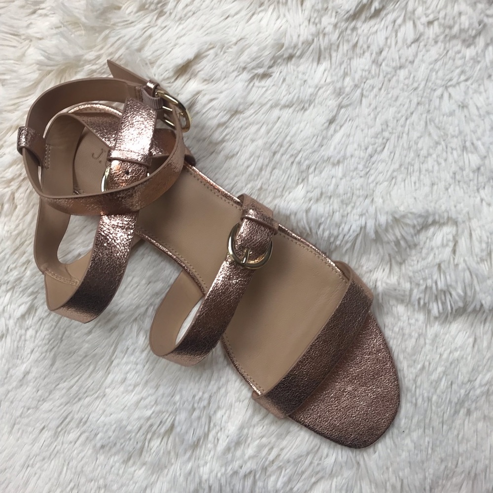NWOB J. Crew Rose Gold Gladiator Sandals - Picture 3 of 8